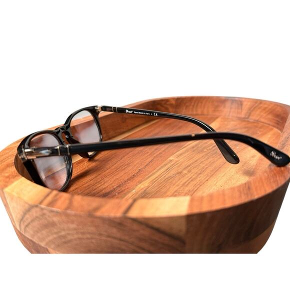 PERSOL BLACK EYEGLASSES FRAMES ~ 5.2 x 1.9 X 14.5 cm w/ Original Leather Case - Picture 13 of 16